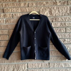 Men’s Gap Navy Button-Down Cardigan | Wool Blend | Size Small